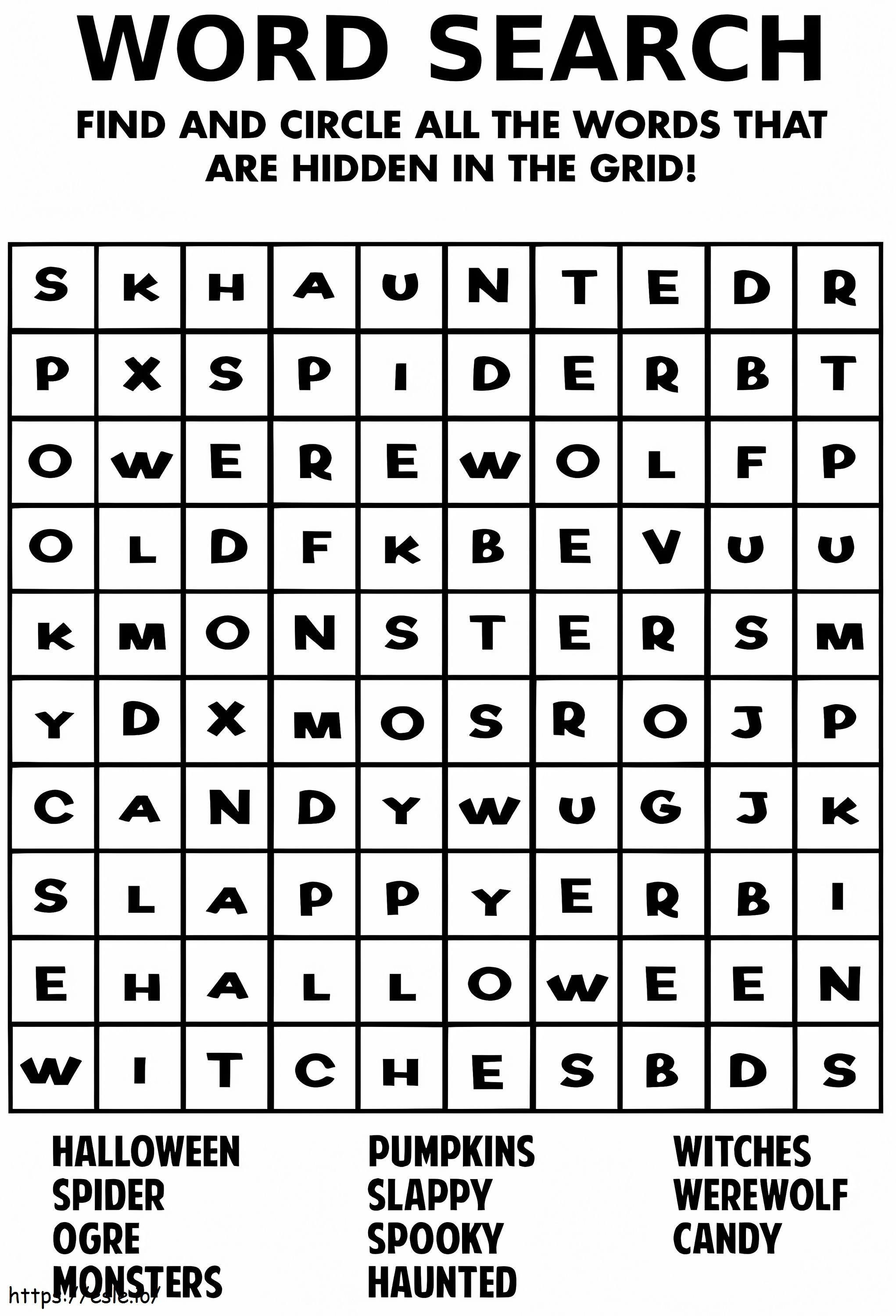 Word Search coloring page