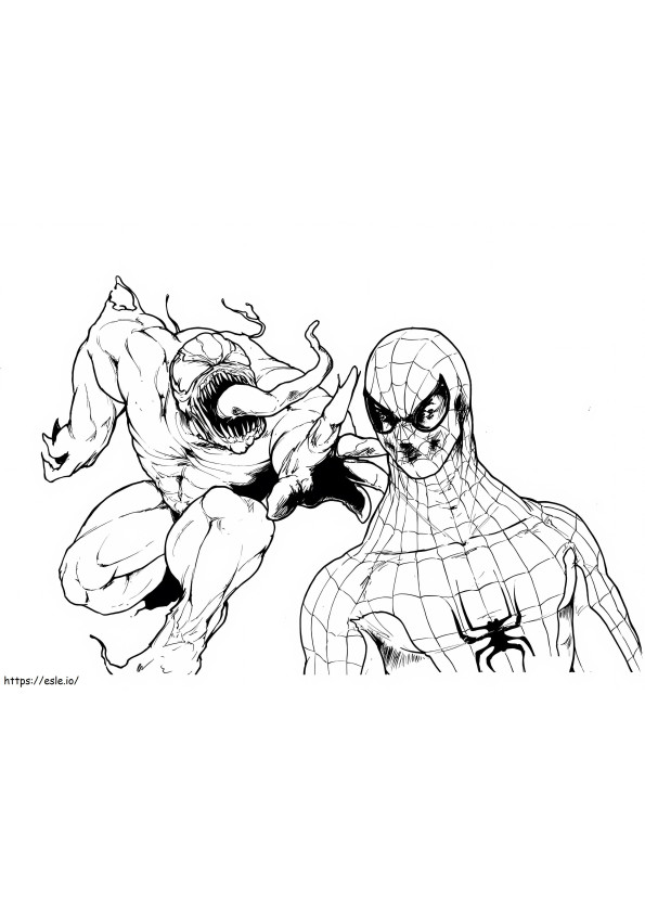 Ataque de veneno Spiderman para colorear