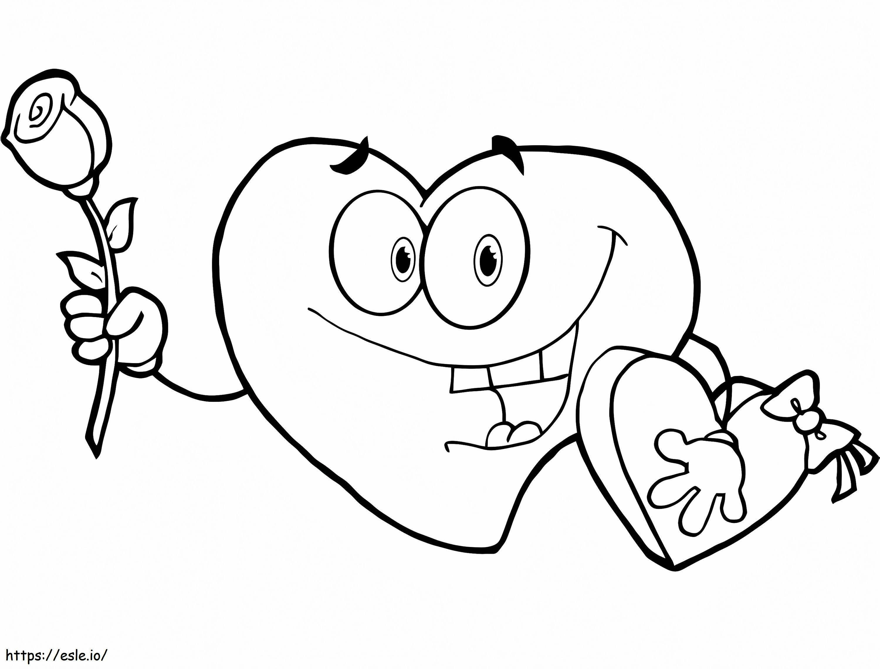 Cartoon Valentine Heart coloring page