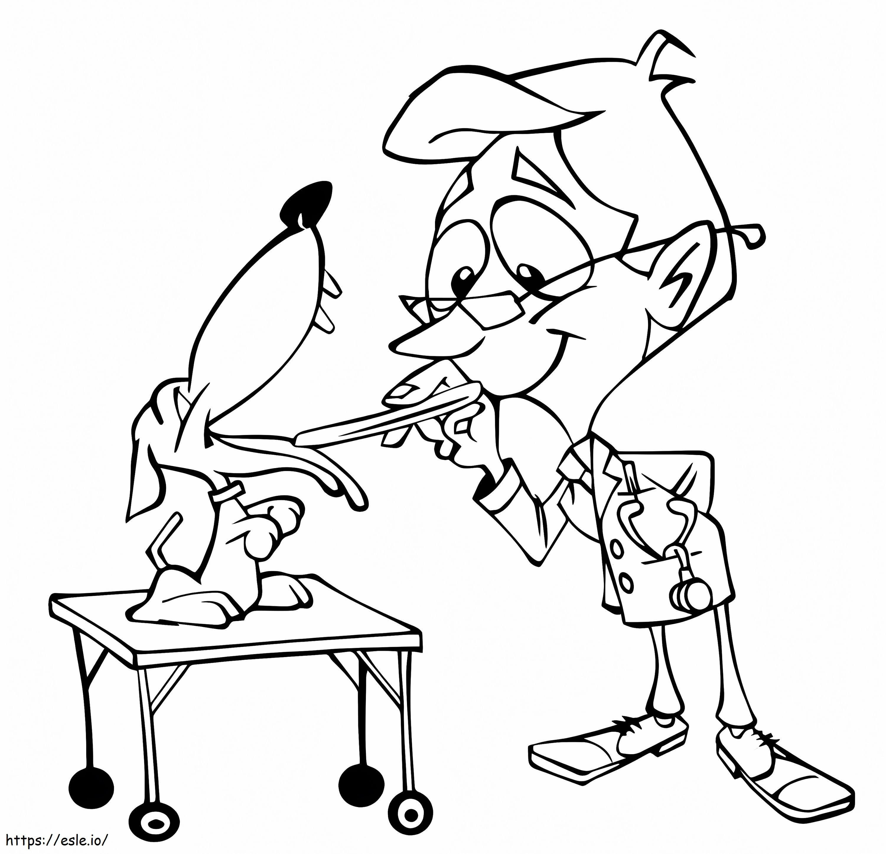 Dog And Veterinarian coloring page