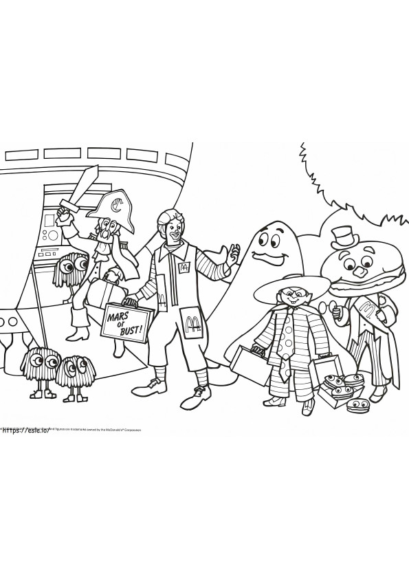 Ronald McDonald With His Friends coloring page