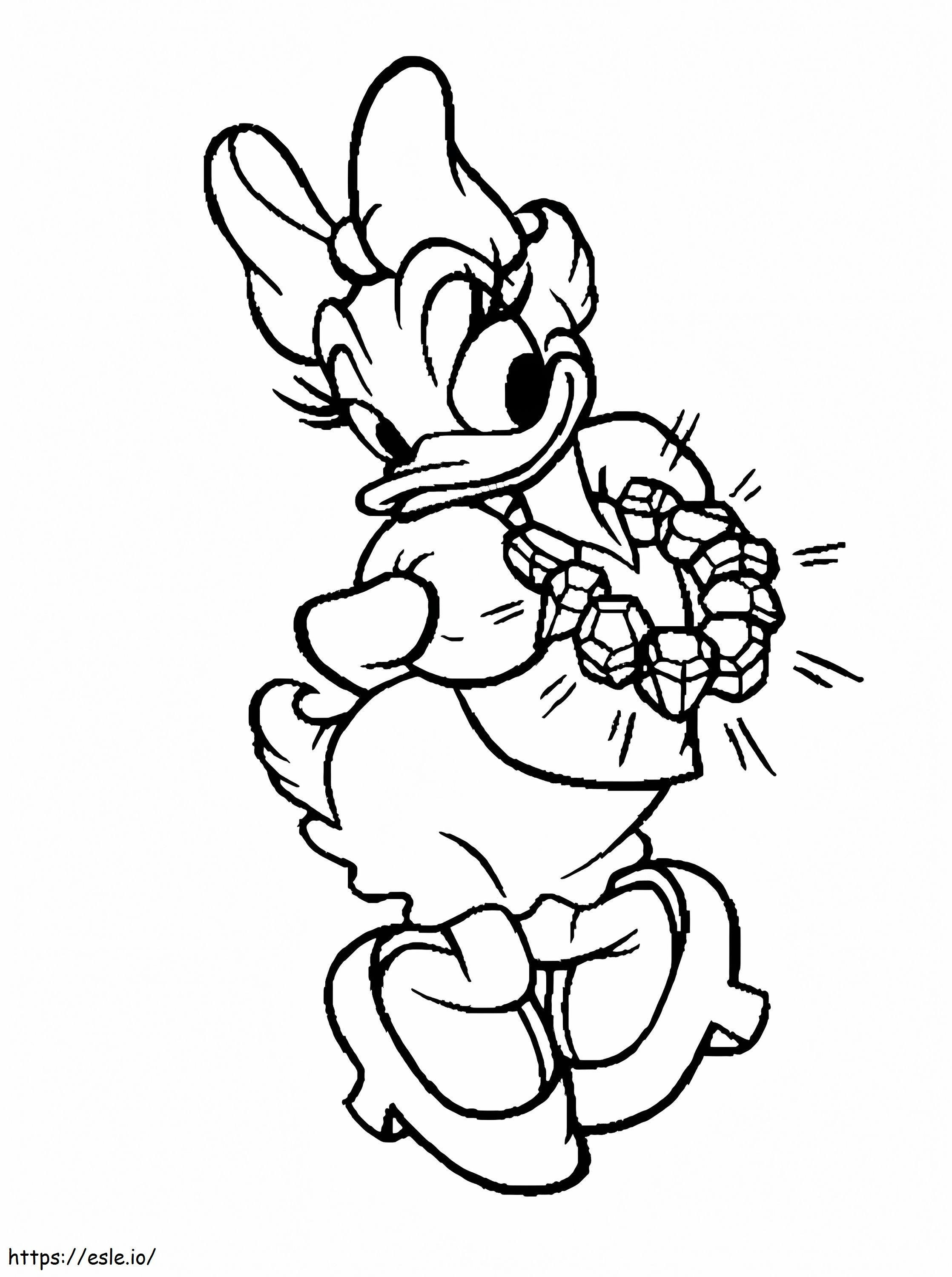 Coloriage Daisy Duck et son collier de diamants étincelants à imprimer dessin