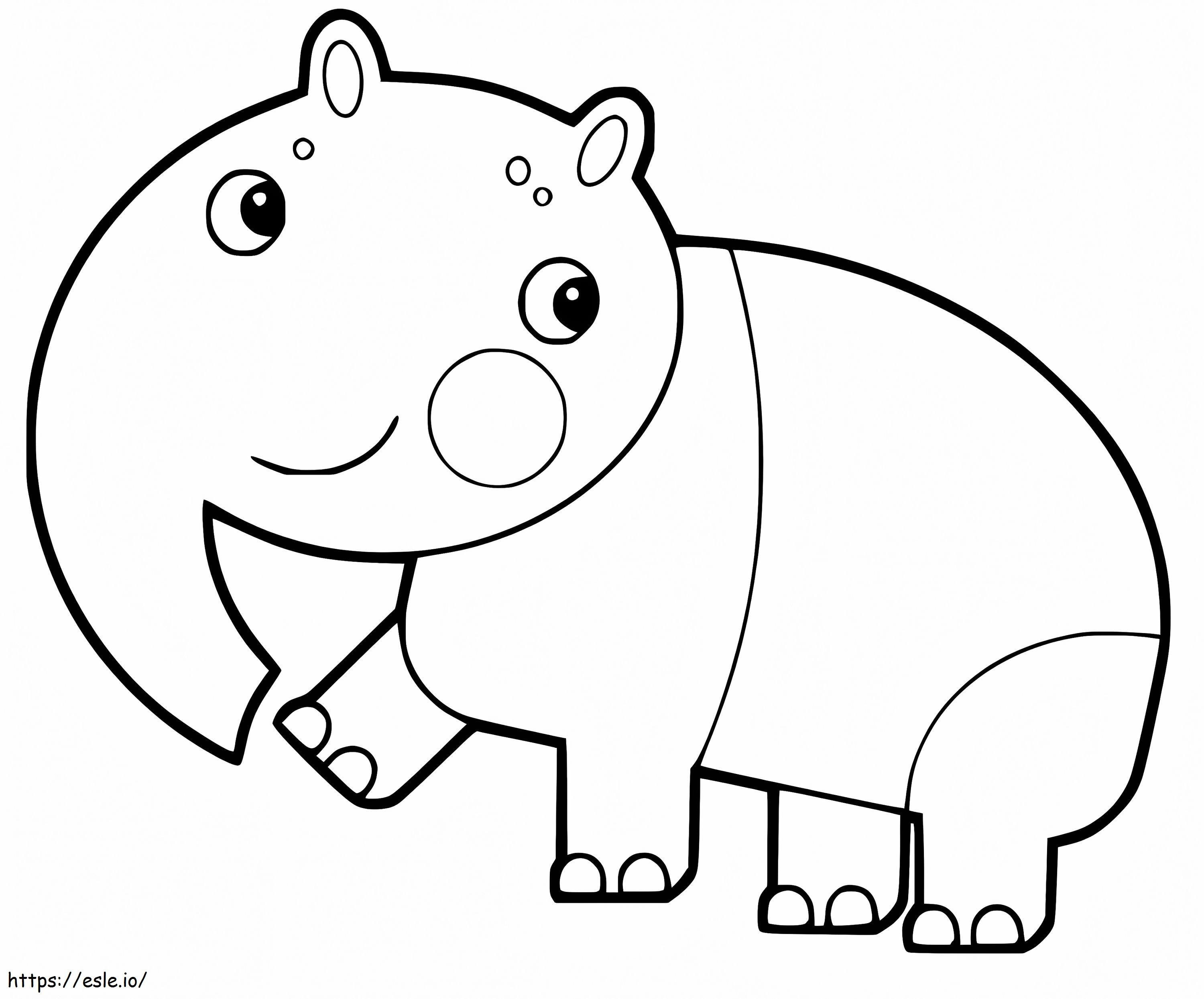 Cute Tapir coloring page