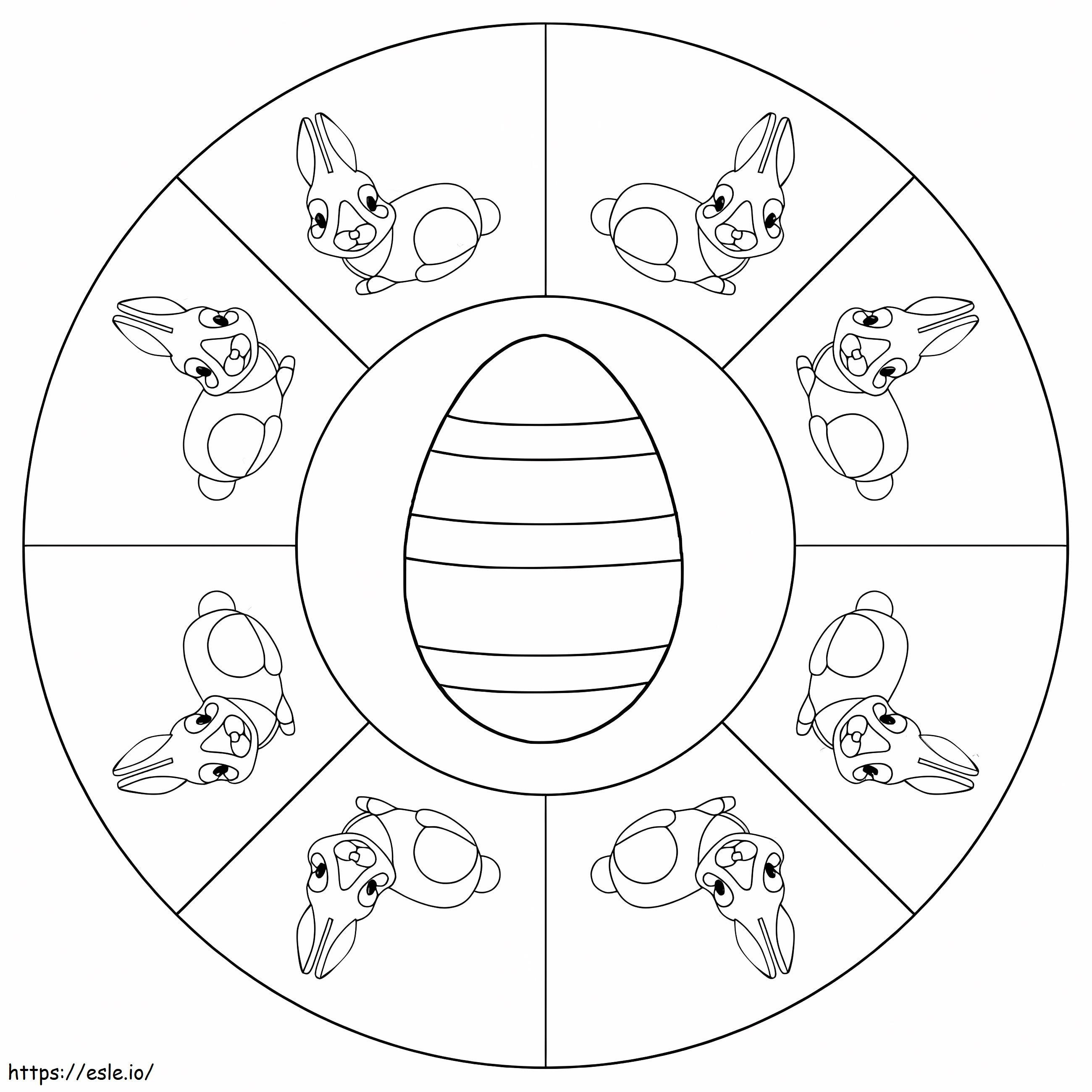 Coloriage Mandala de Pâques 11 à imprimer dessin
