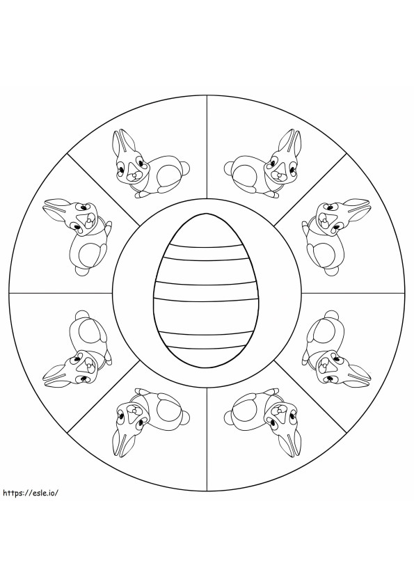 Coloriage Mandala de Pâques 11 à imprimer dessin