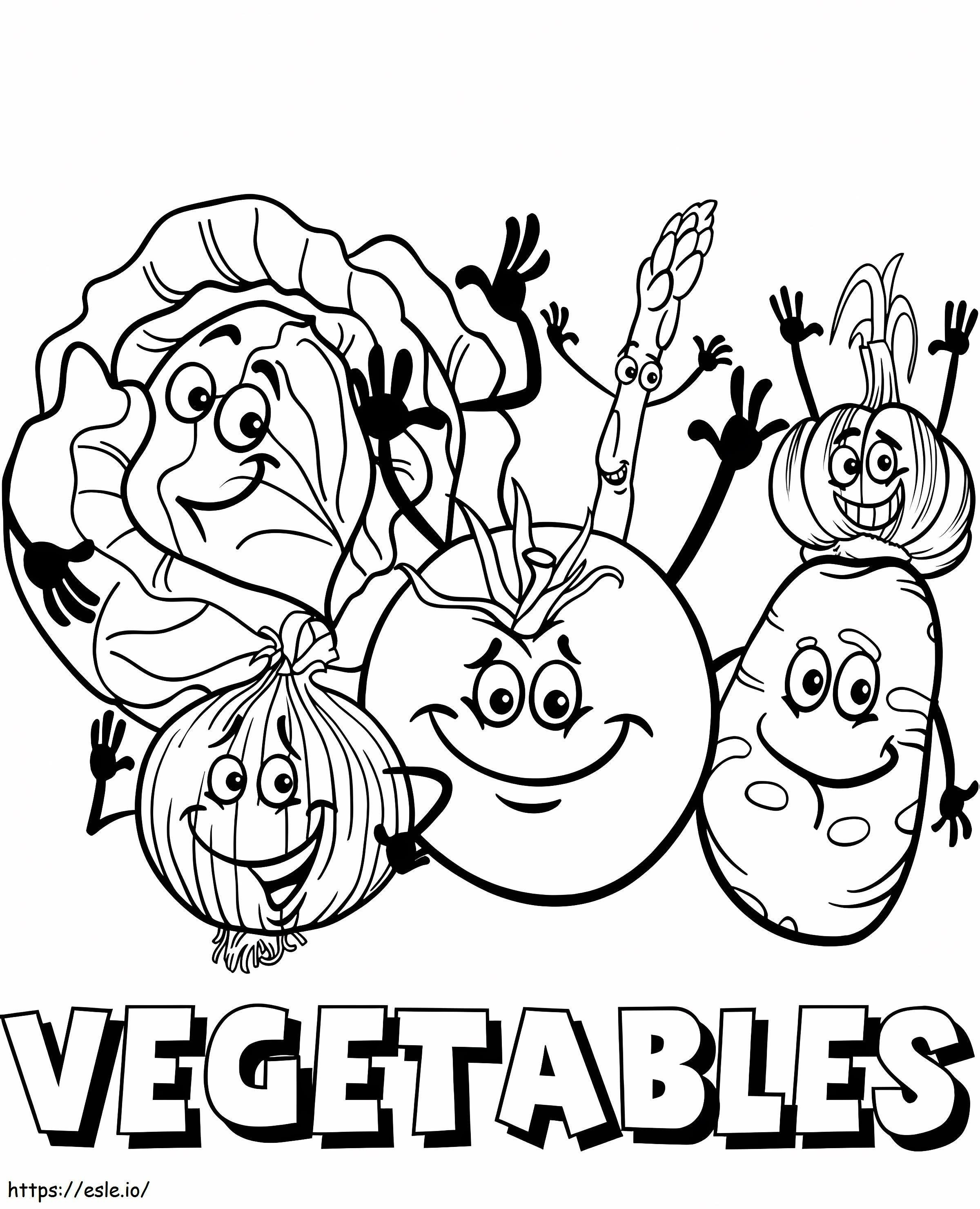 Set Of Vegetables coloring page
