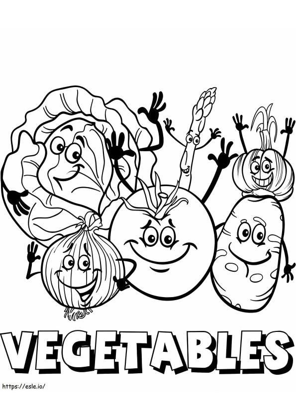 Satz Gemüse ausmalbilder