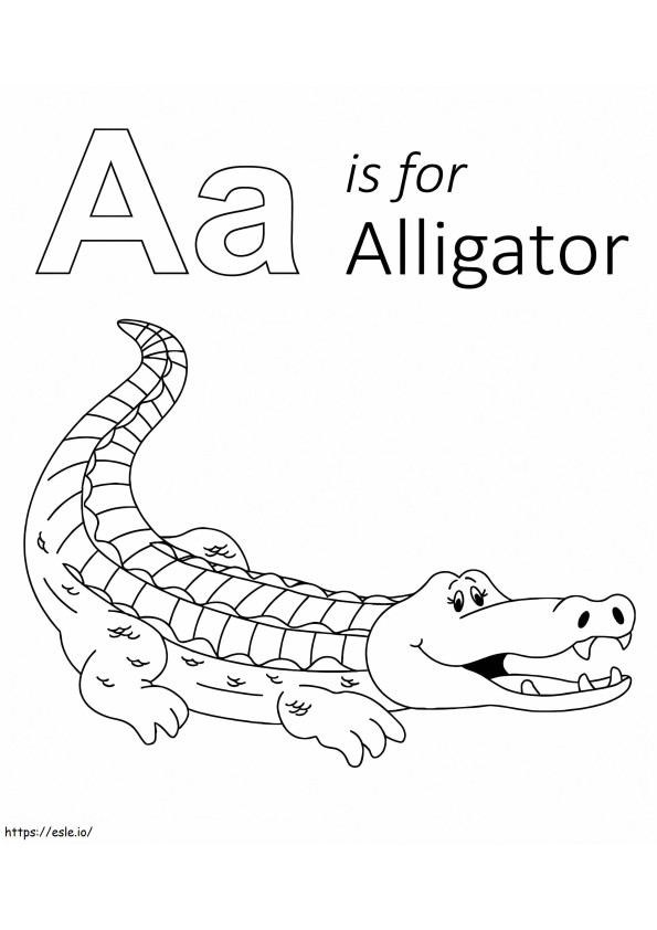 A is voor krokodil kleurplaat