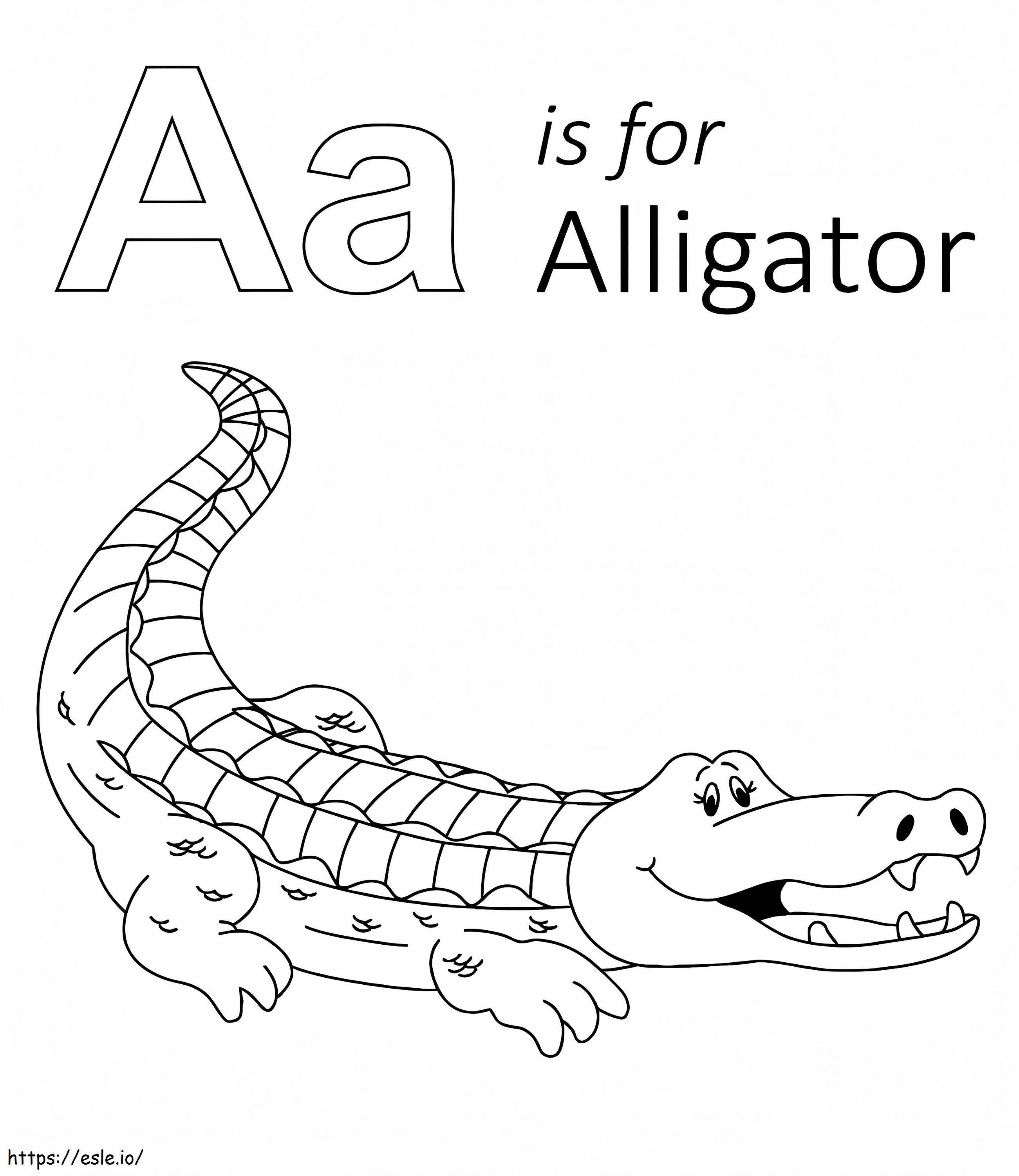 A Is For Crocodile coloring page