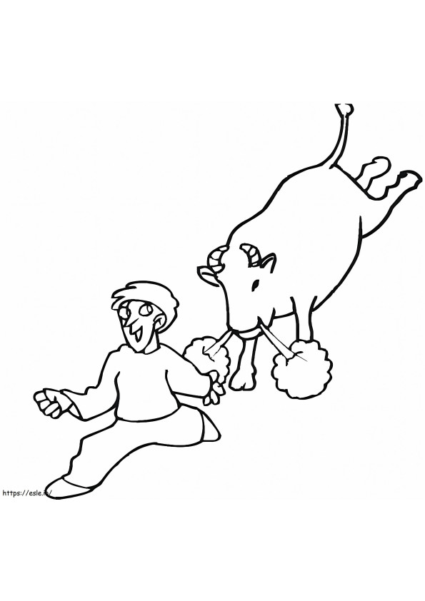 Boy And Bull coloring page