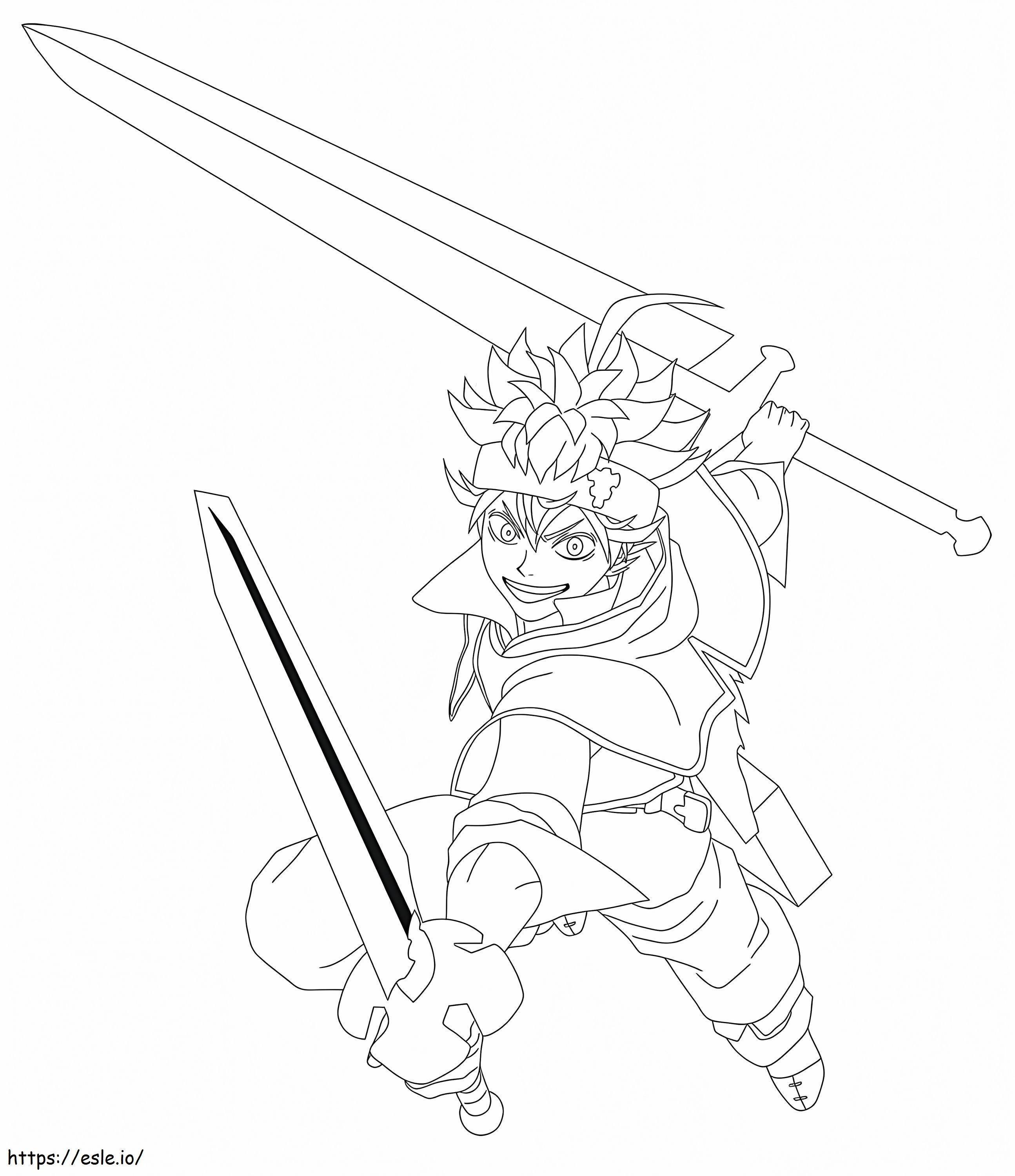 Cool Asta From Black Clover coloring page
