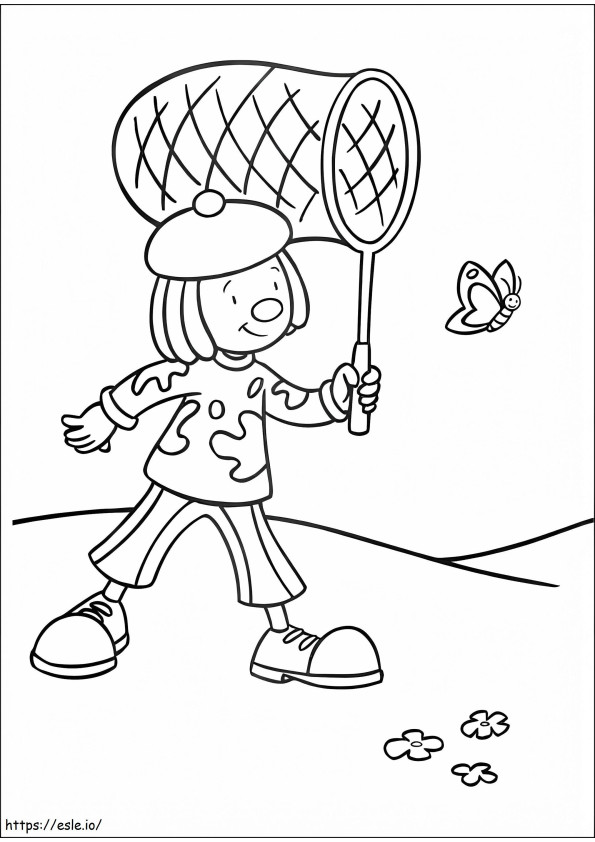 JoJo Tickle And Butterfly coloring page