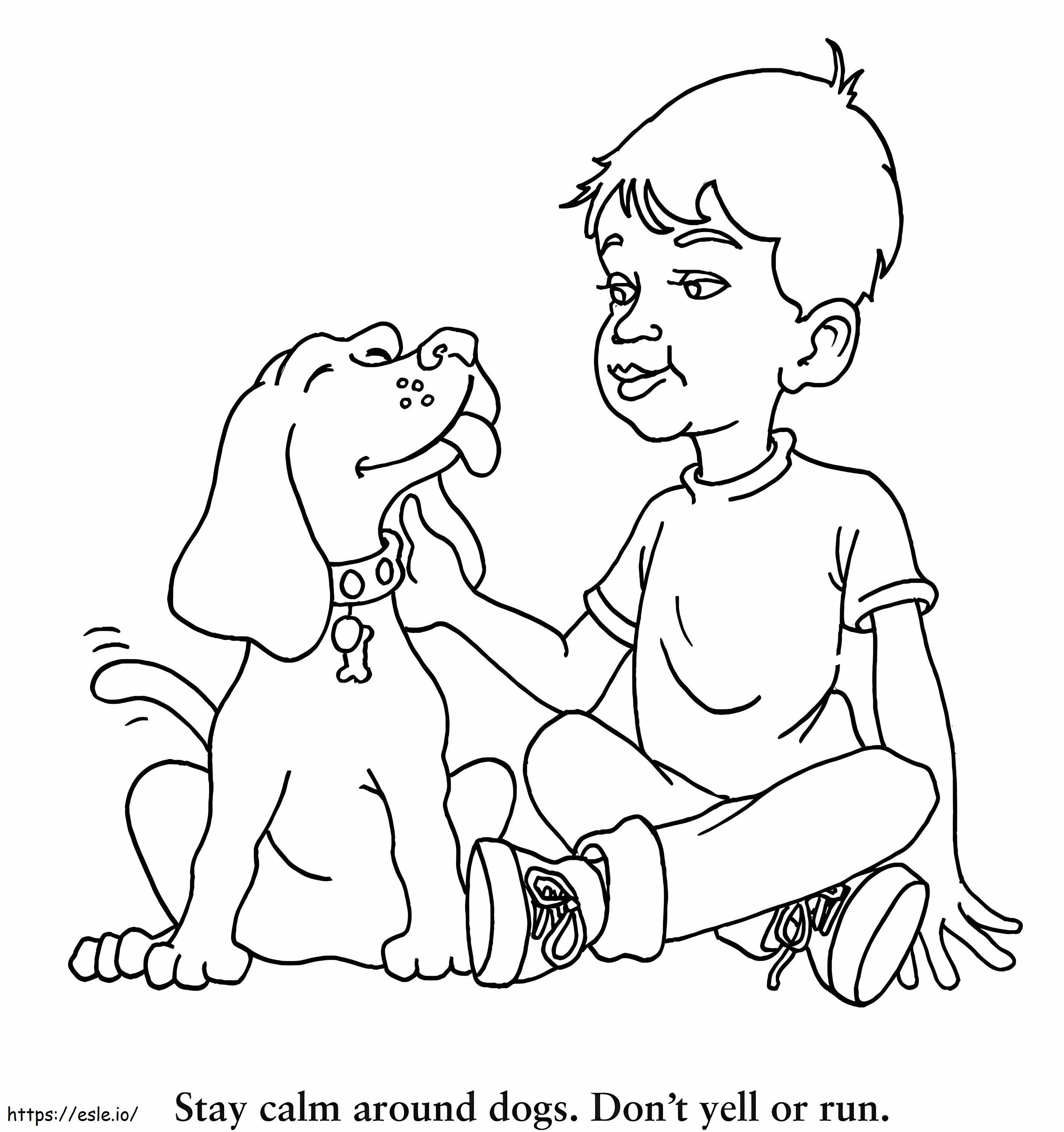 Print Dog Safety coloring page