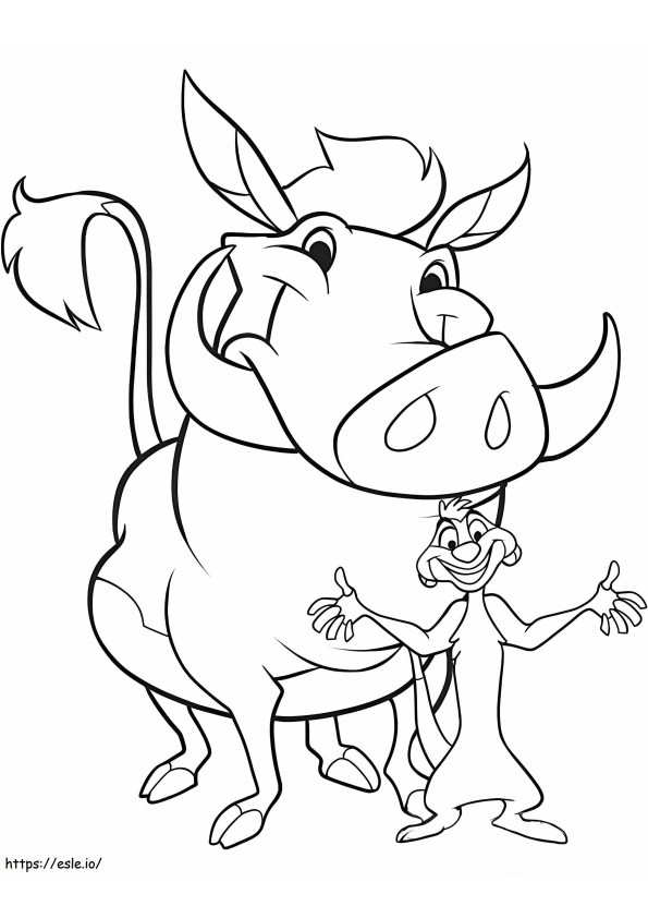 Timon And Pumbaa For Kids coloring page