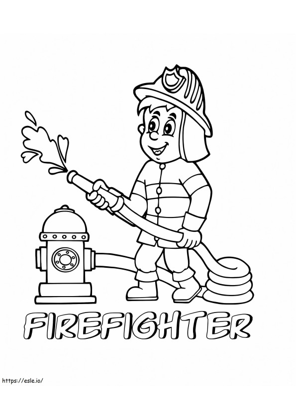 Pemadam Kebakaran Kecil Gambar Mewarnai