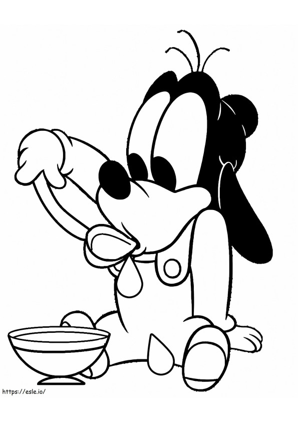 Baby Goofy Eating coloring page