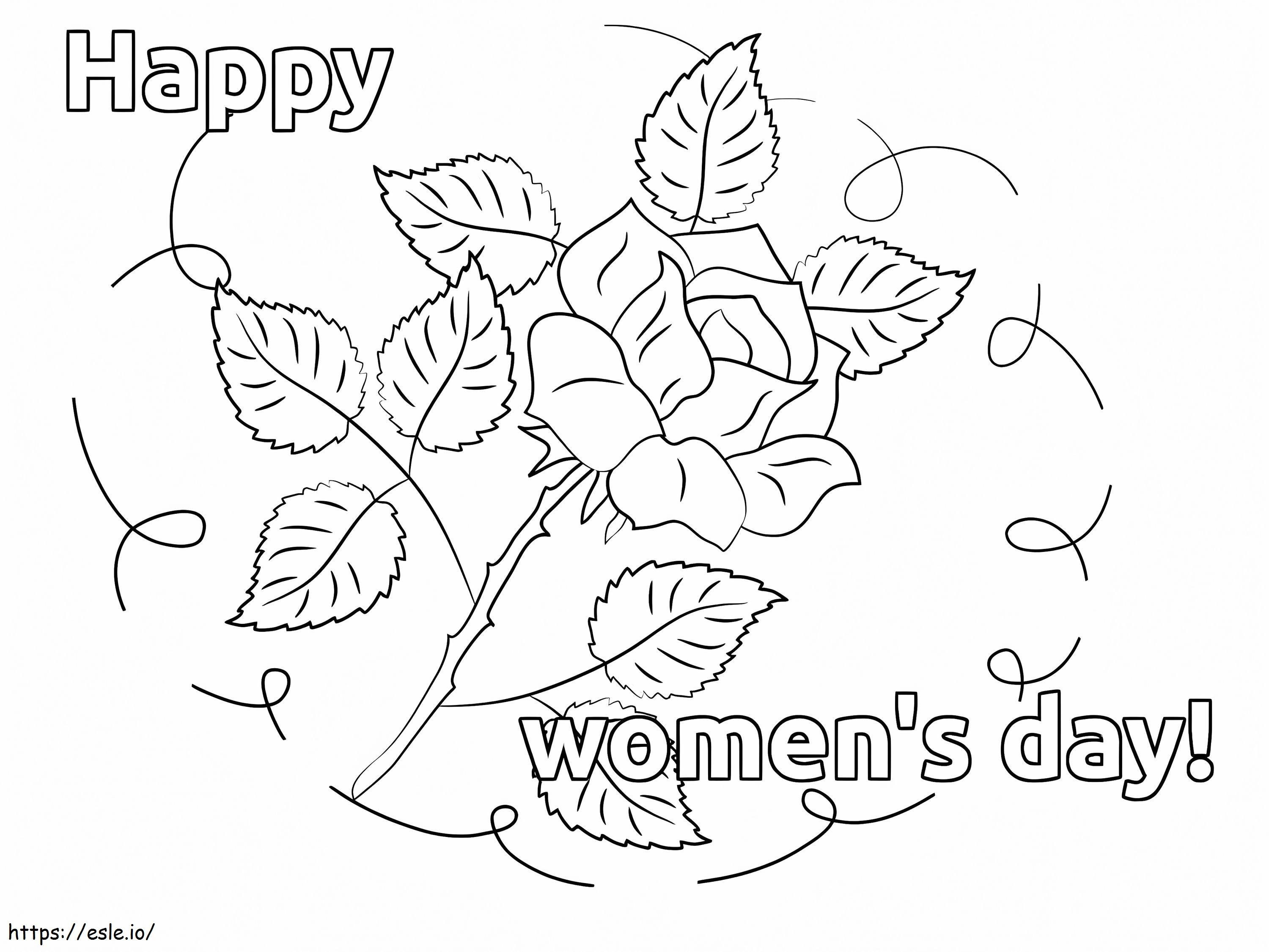 Rose For Womens Day coloring page