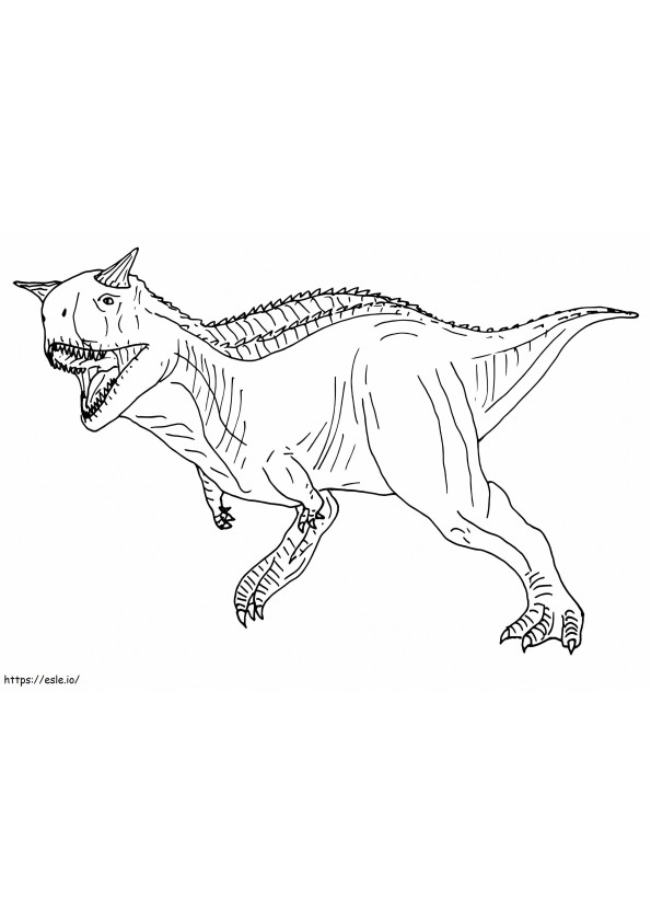 Carnotaurus juoksee värityskuva