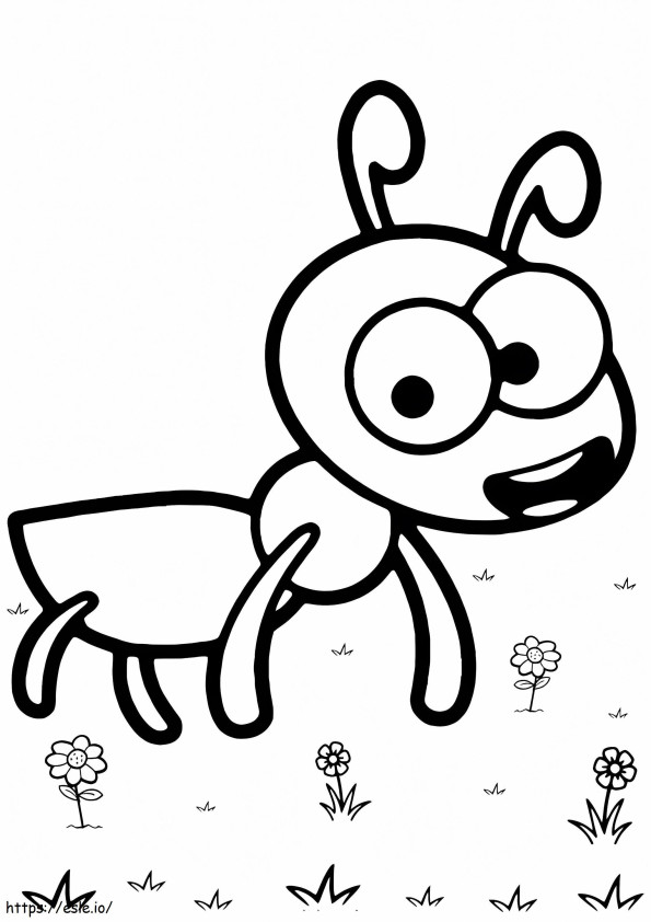 hormiga de dibujos animados para colorear