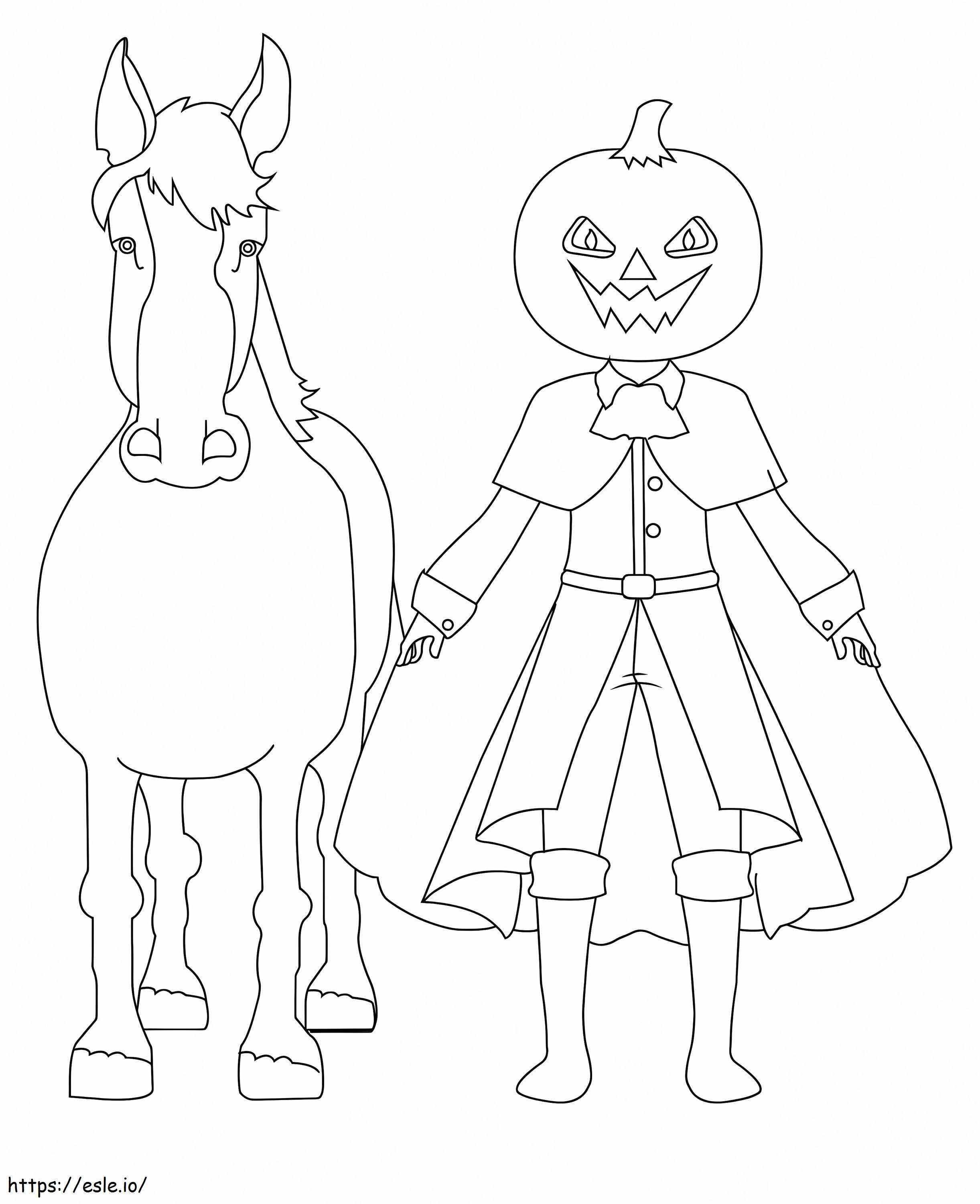 Halloweenowy Bezgłowy Jeździec 3 kolorowanka