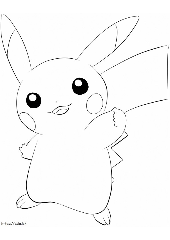 Pikachu fácil para colorir