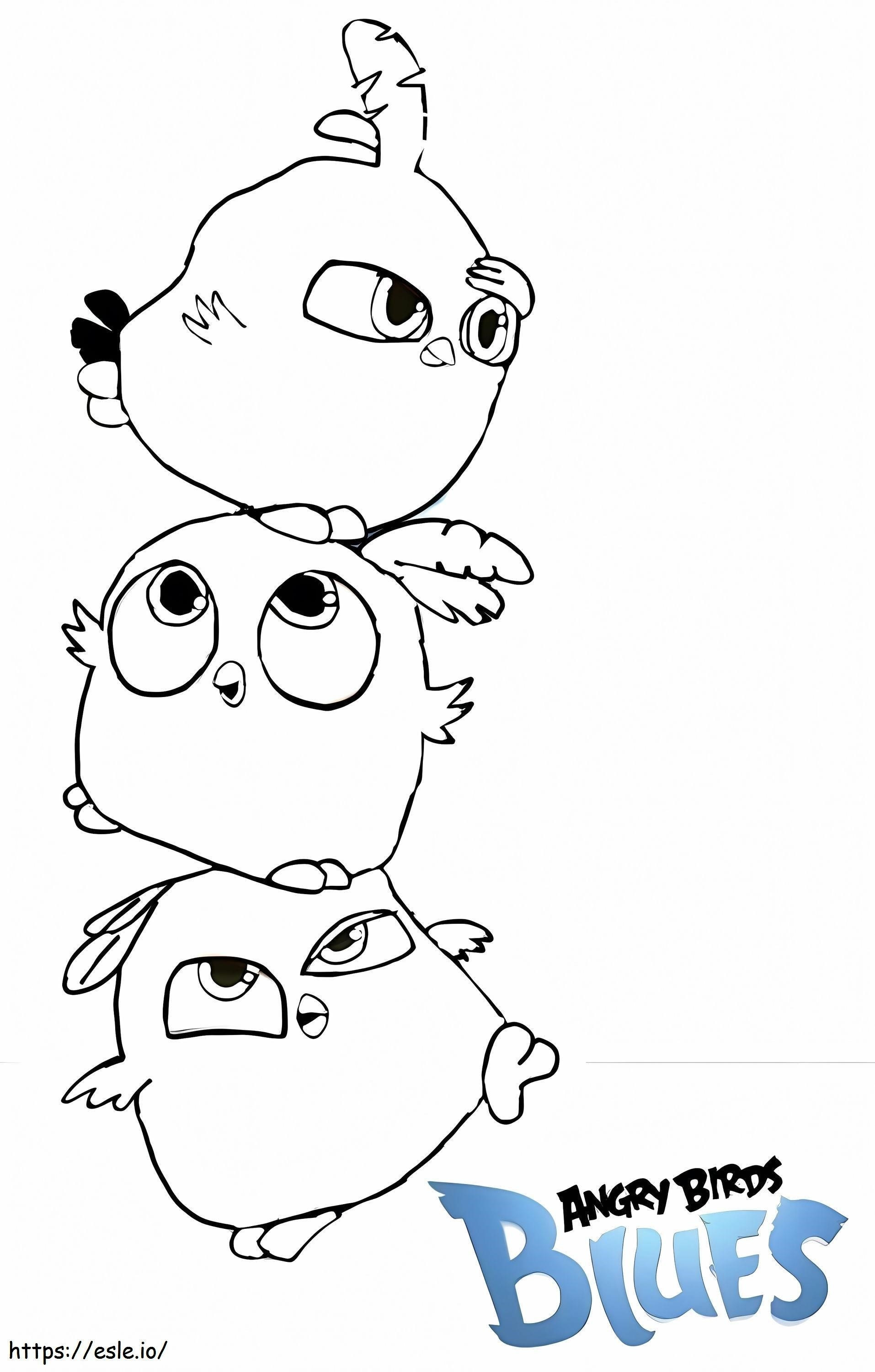 Blues Angry Birds kolorowanka