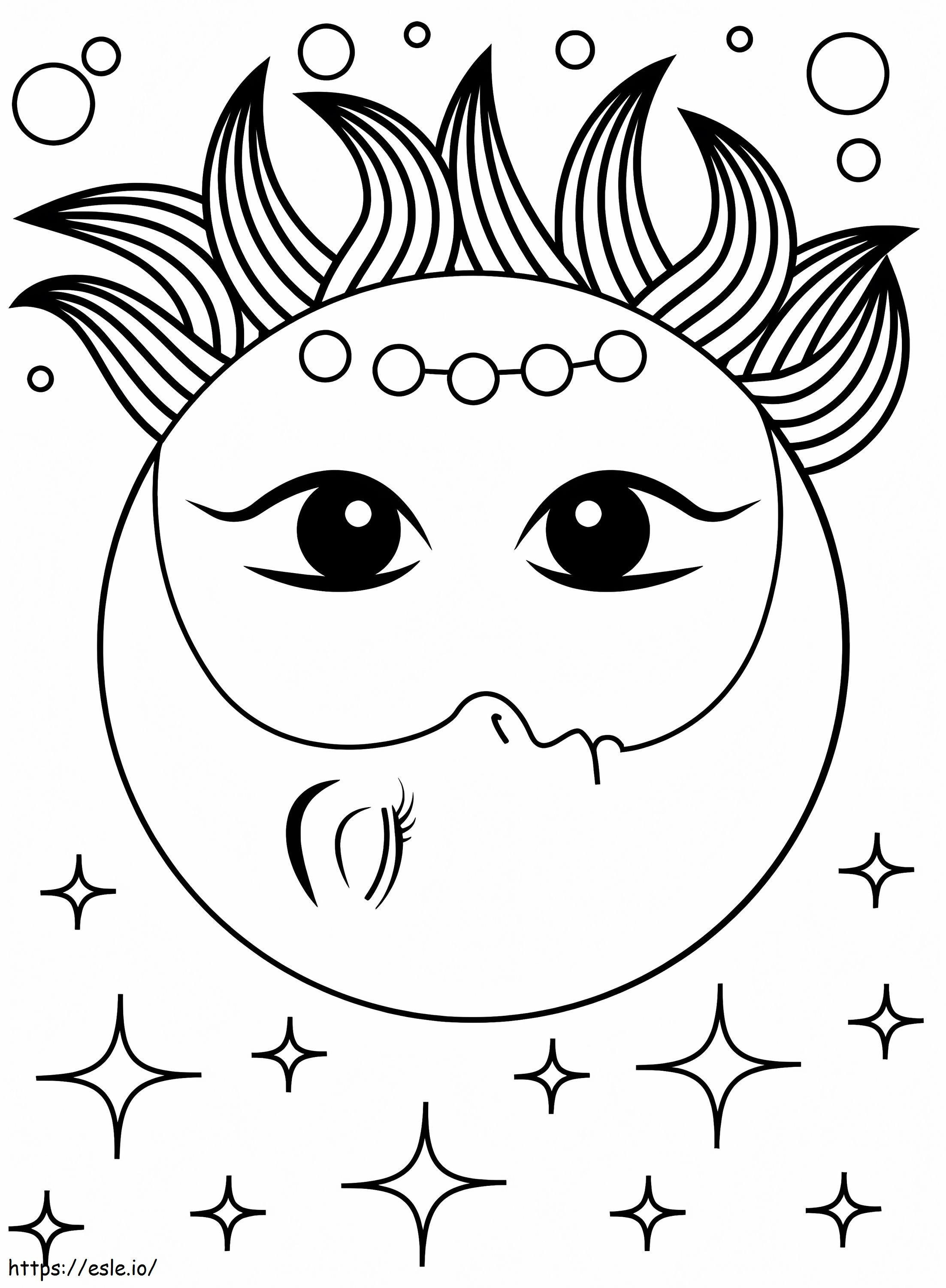 Sun And Moon To Color coloring page