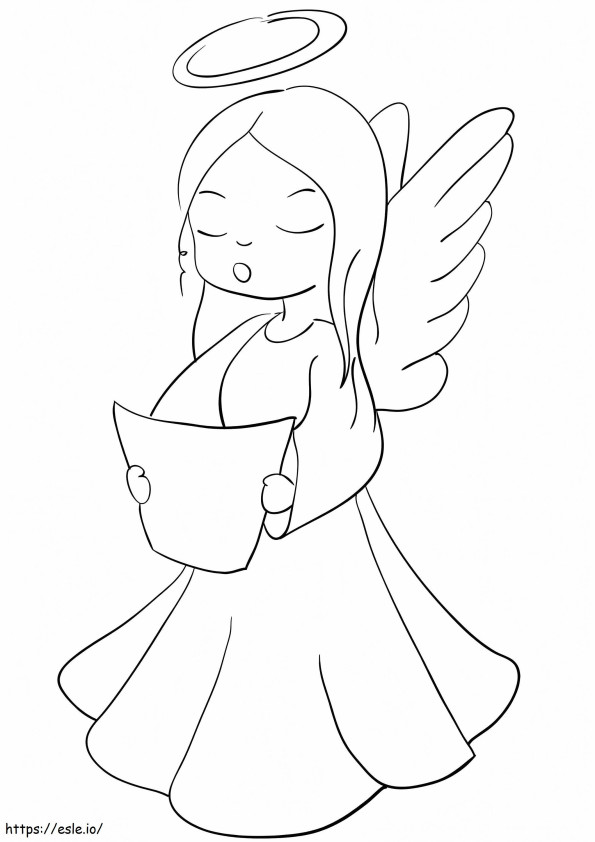 Christmas Angel Singing coloring page