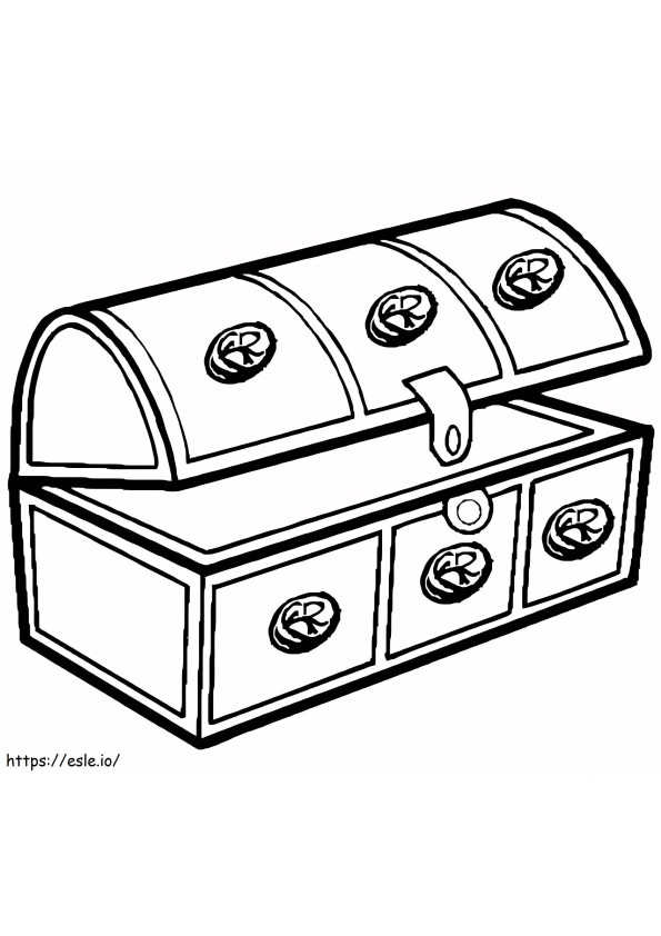 Printable Empty Treasure Chest coloring page