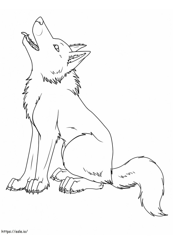 Wolf Sitting And Howling 782X1024 coloring page
