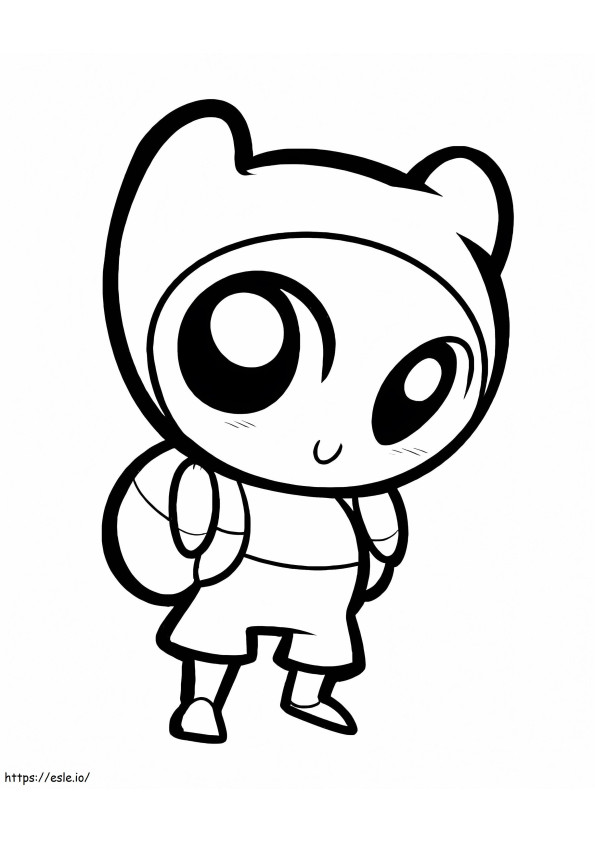 Lovely Chibi Finn coloring page