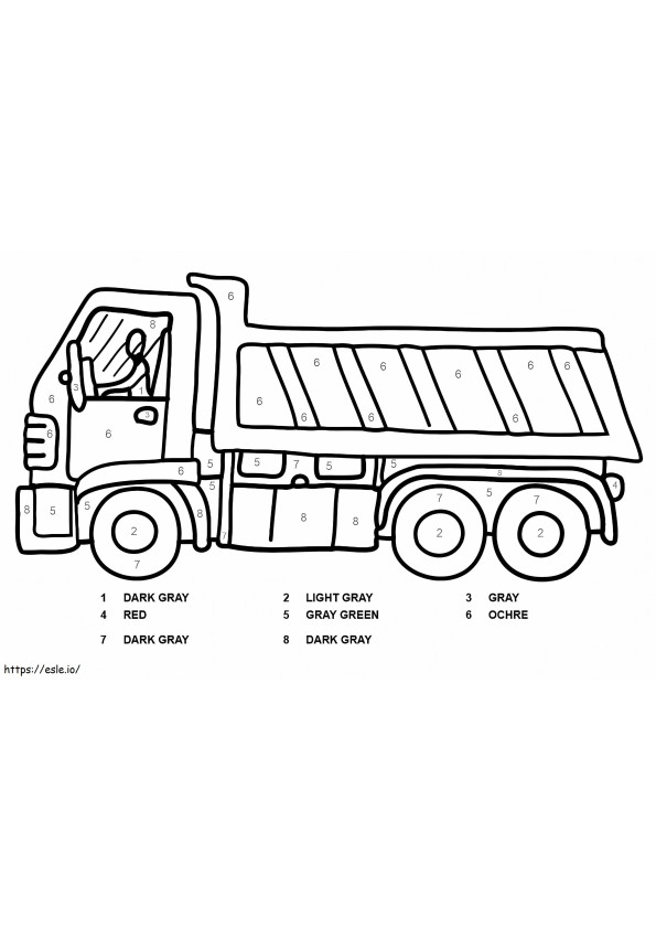 A Dumb Truck Color By Number coloring page