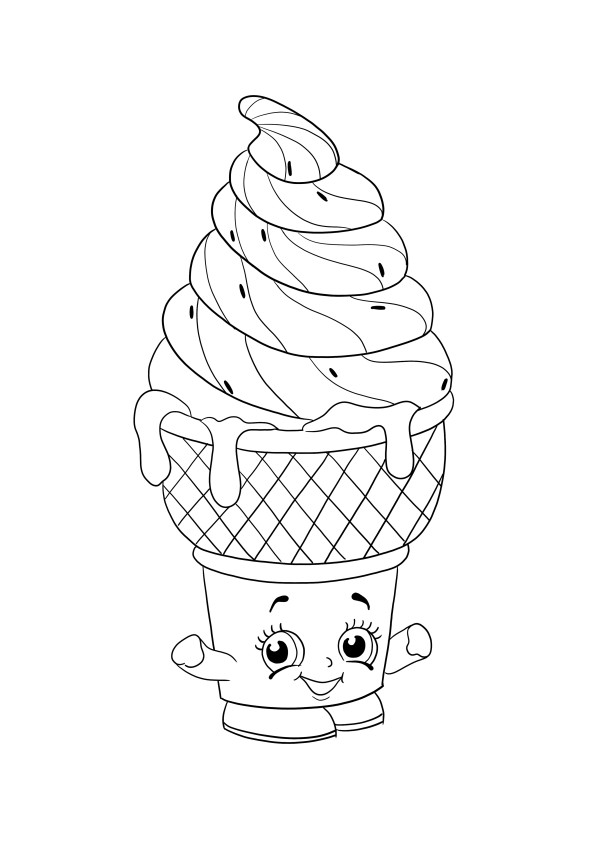 Ice-cream shopkin coloring and free printing