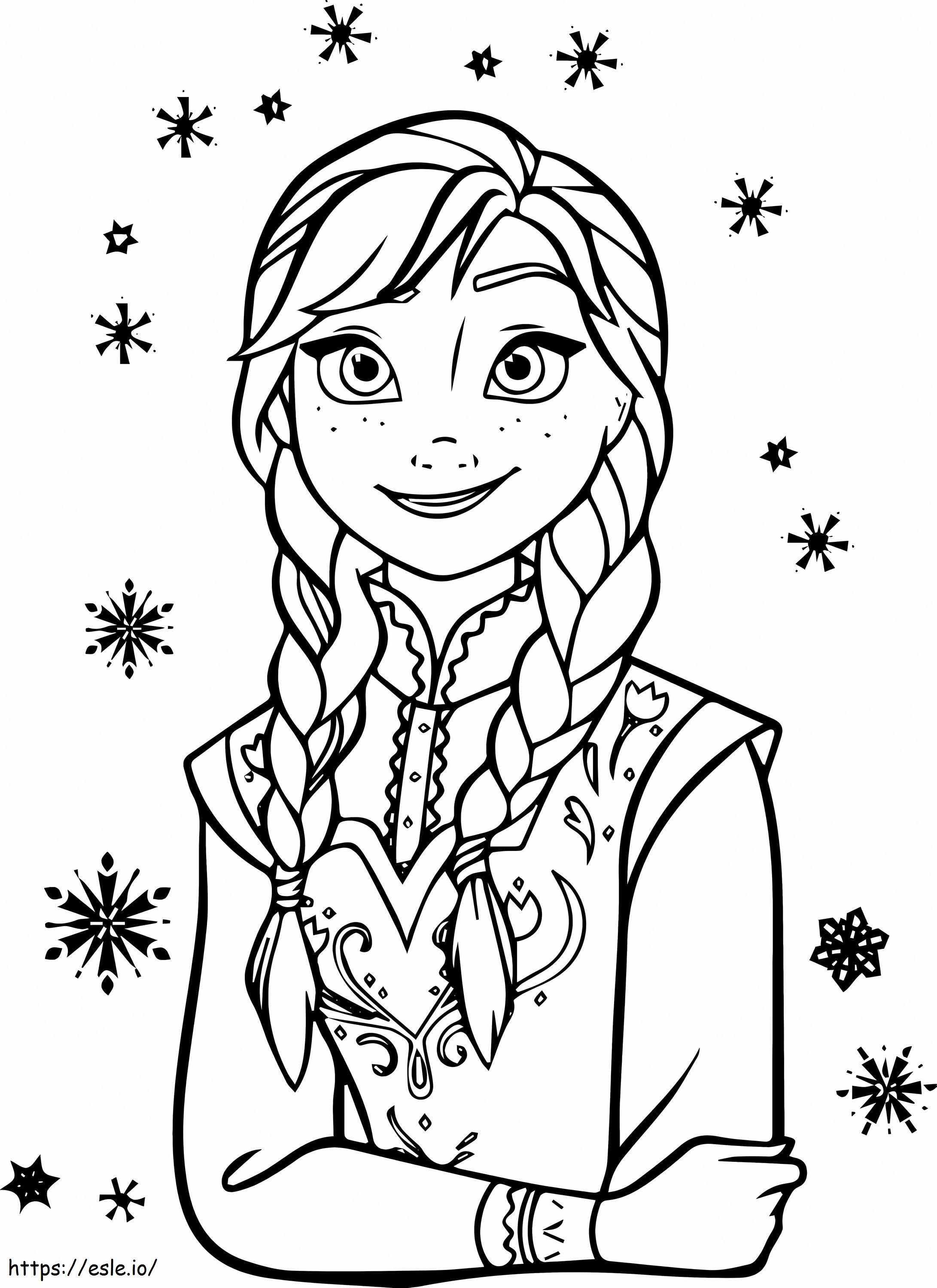 Happy Face Anna coloring page