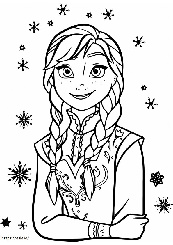 Happy Face Anna coloring page