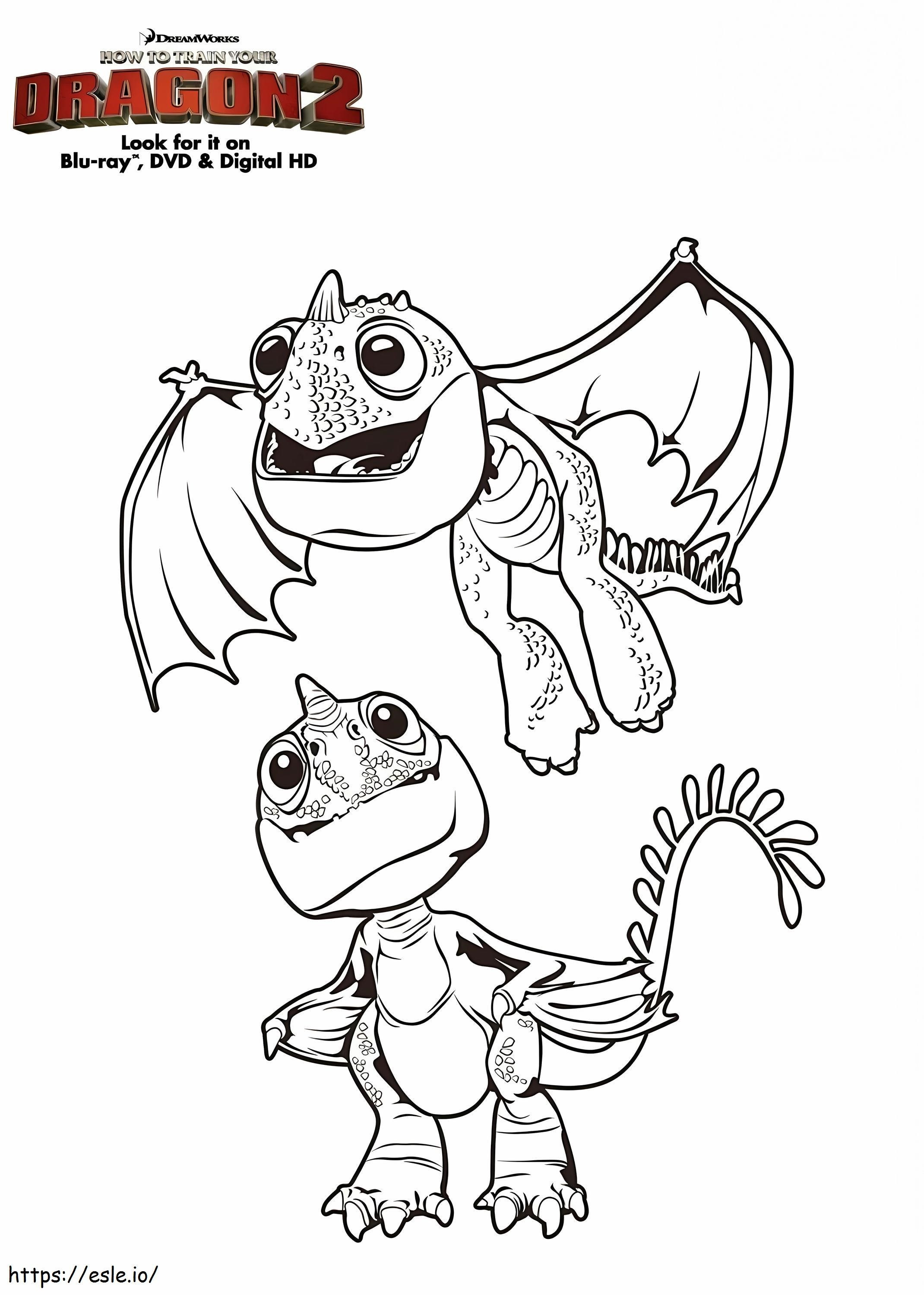 Coloriage Bébés Dragons à imprimer dessin