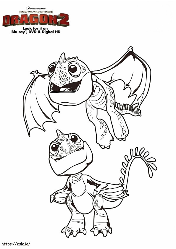 Coloriage Bébés Dragons à imprimer dessin