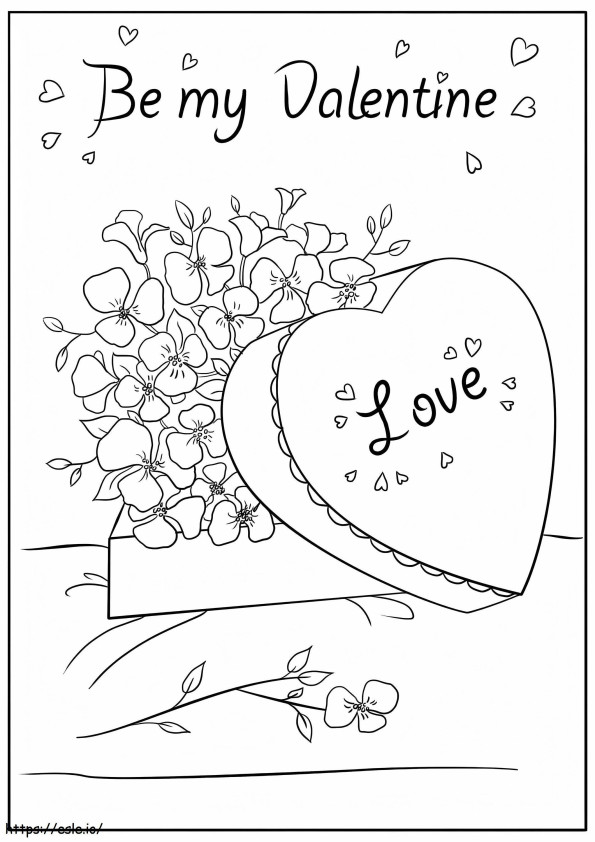 Be Mine Valentine Card coloring page