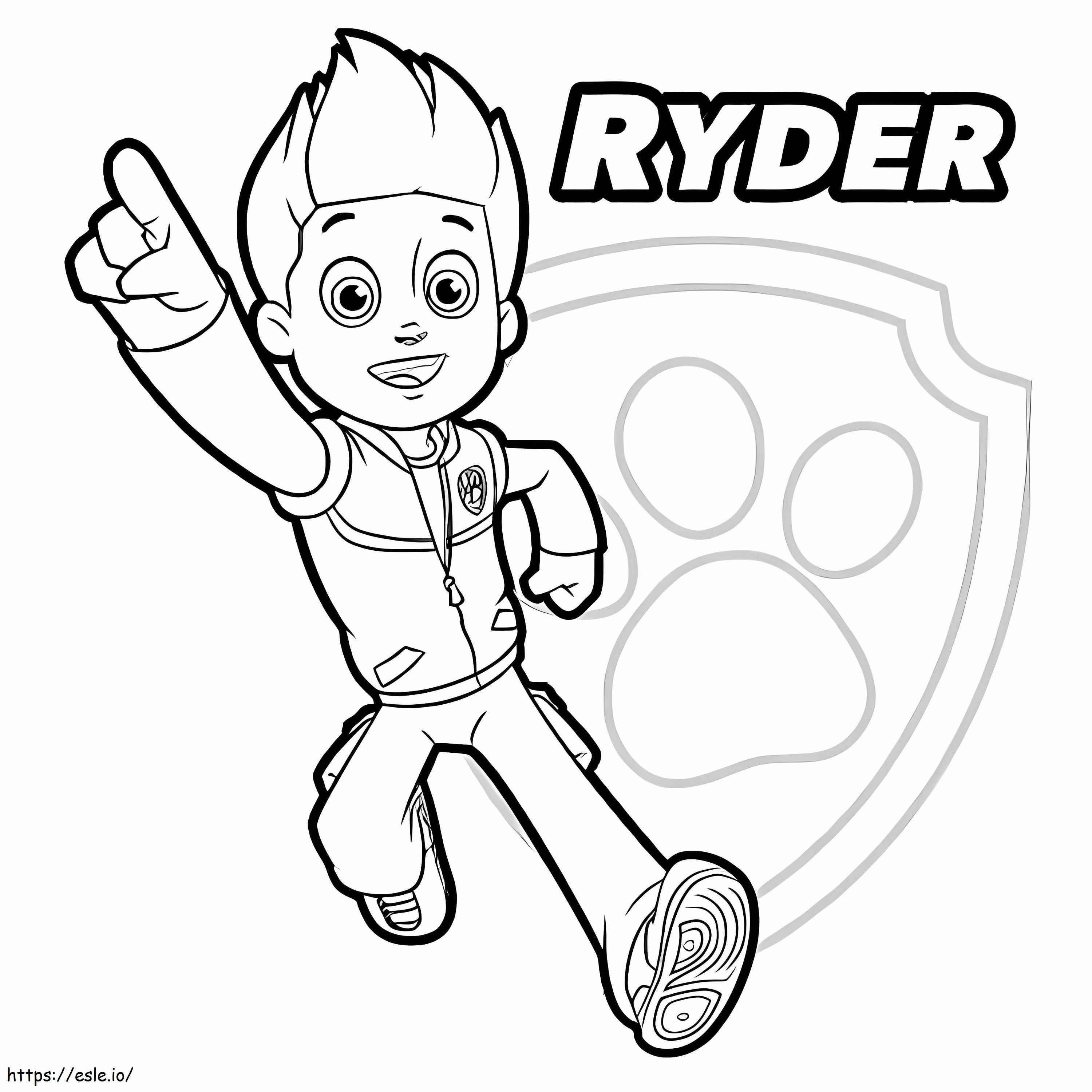 Distintivo di Ryder e delle impronte di zampe da colorare