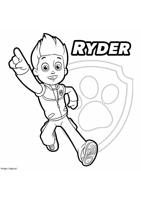 Insignia de Ryder y huella de pata para colorear