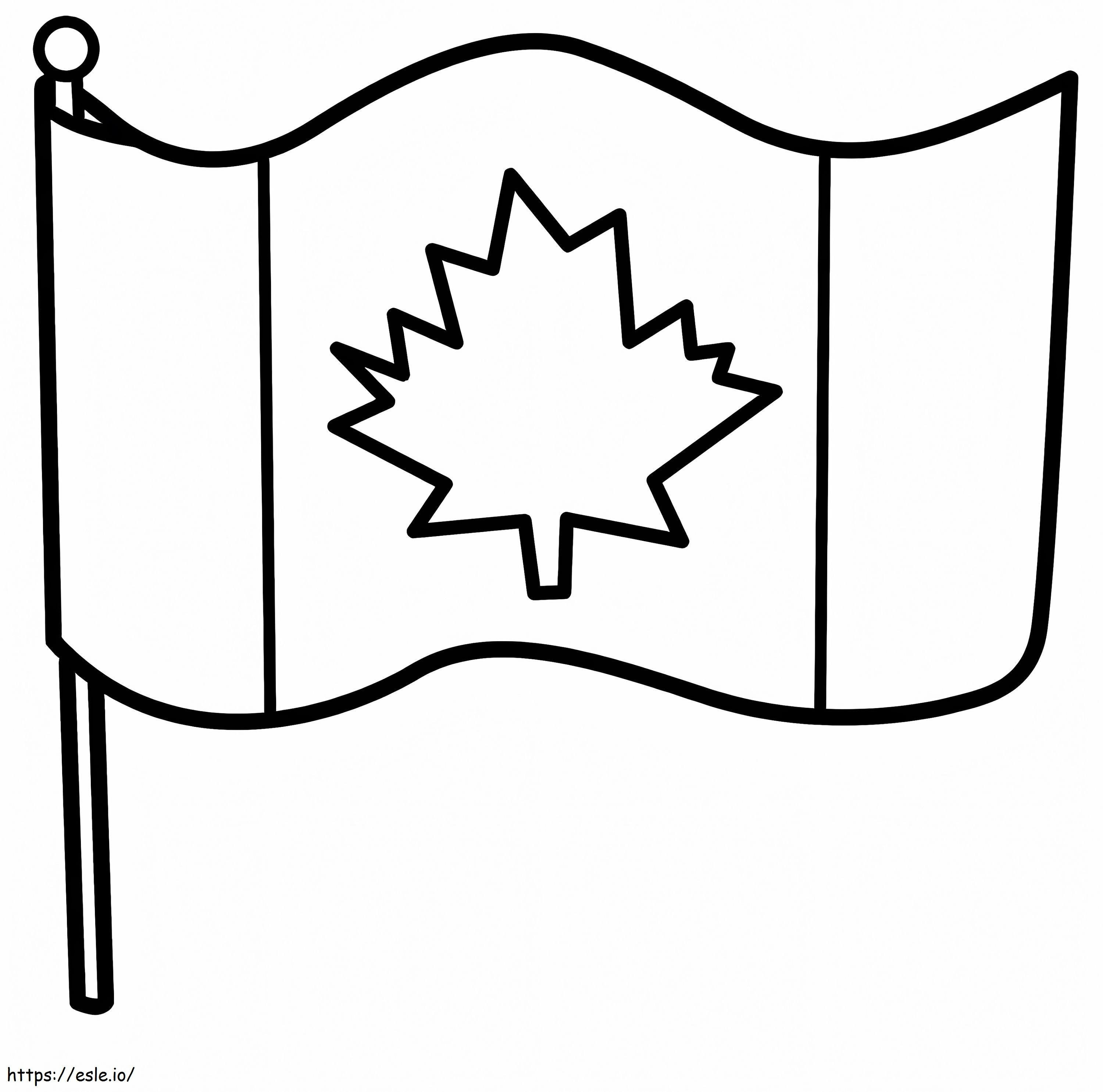 Bandera canadiense 3 para colorear