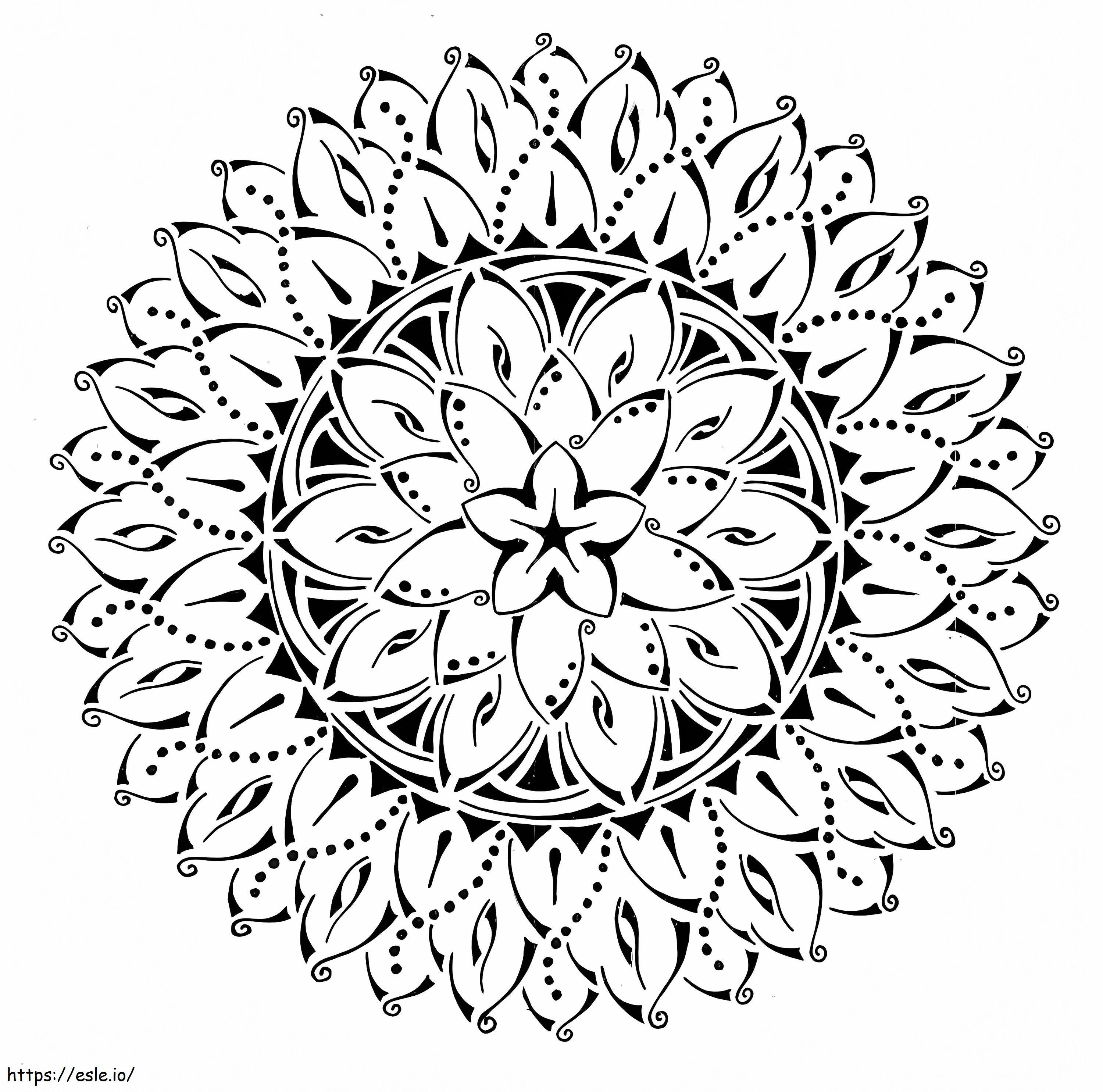 Coloriage Mandala Tribal Fleur à imprimer dessin