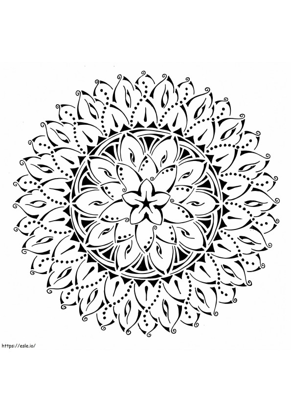 Flower Tribal Mandala värityskuva