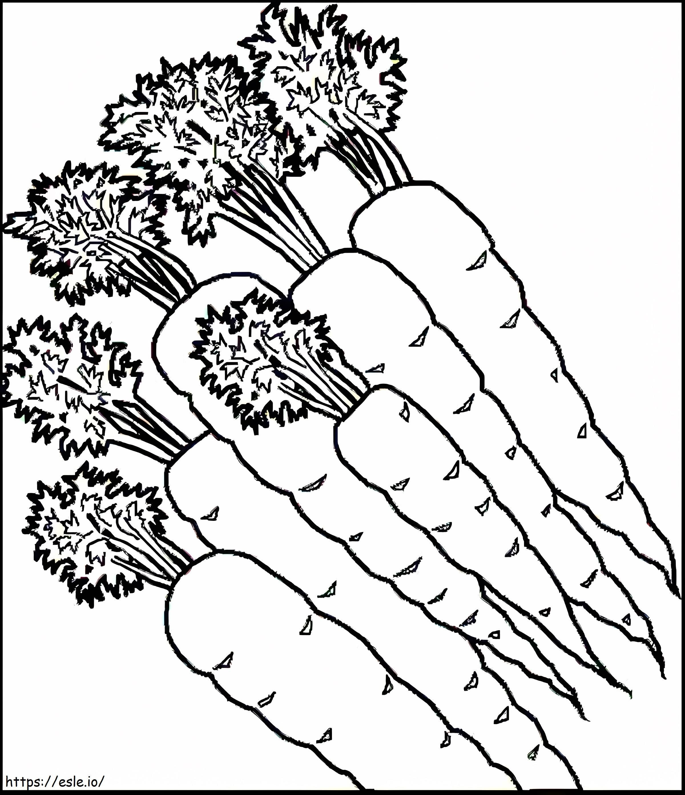 Six Carrots coloring page