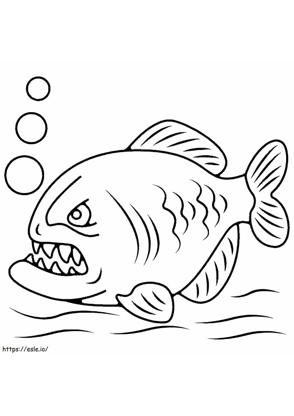 Piranha To Color coloring page