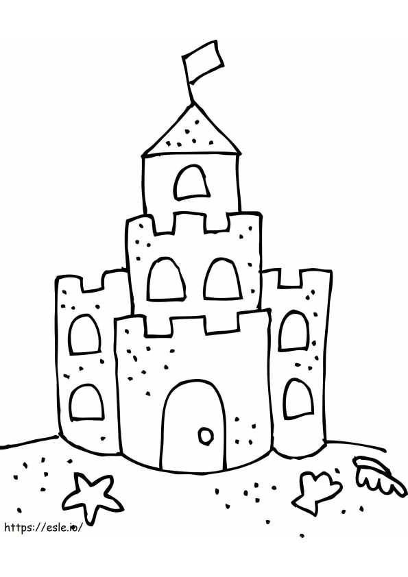 Bel castello di sabbia da colorare
