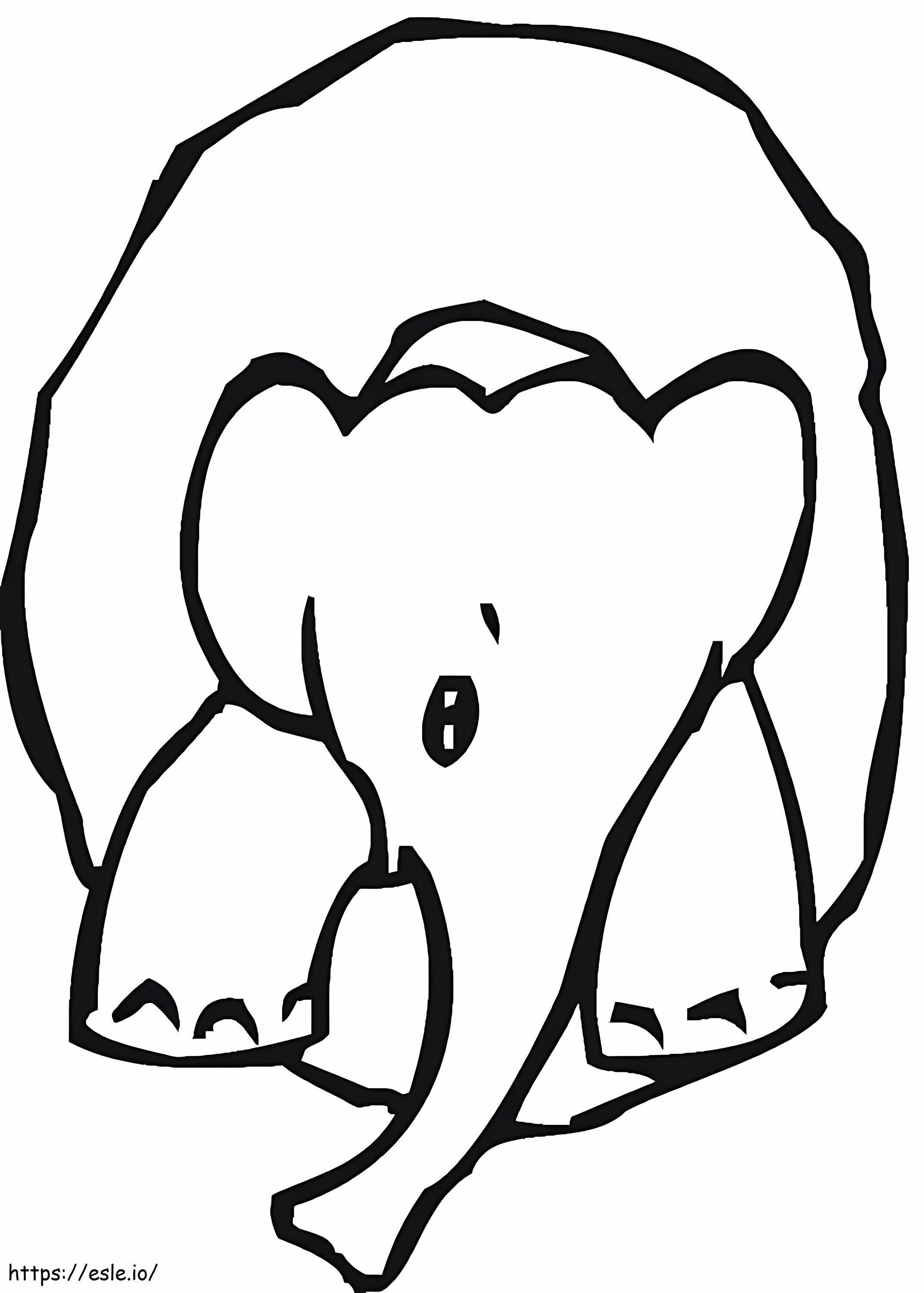 Elefant în număr 0 de colorat