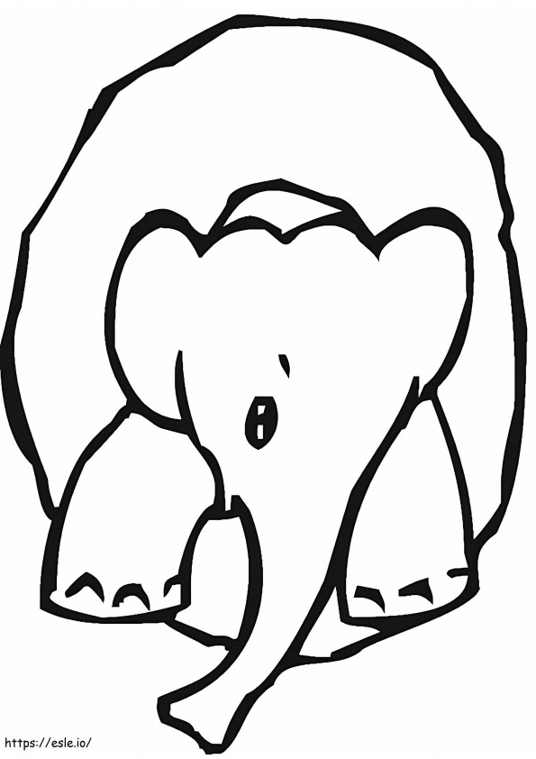 Coloriage Éléphant au numéro 0 à imprimer dessin