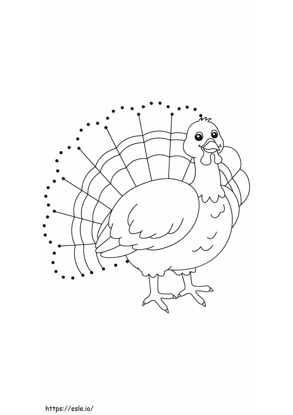 Coloriage Thanksgiving, dinde Clipart à imprimer dessin