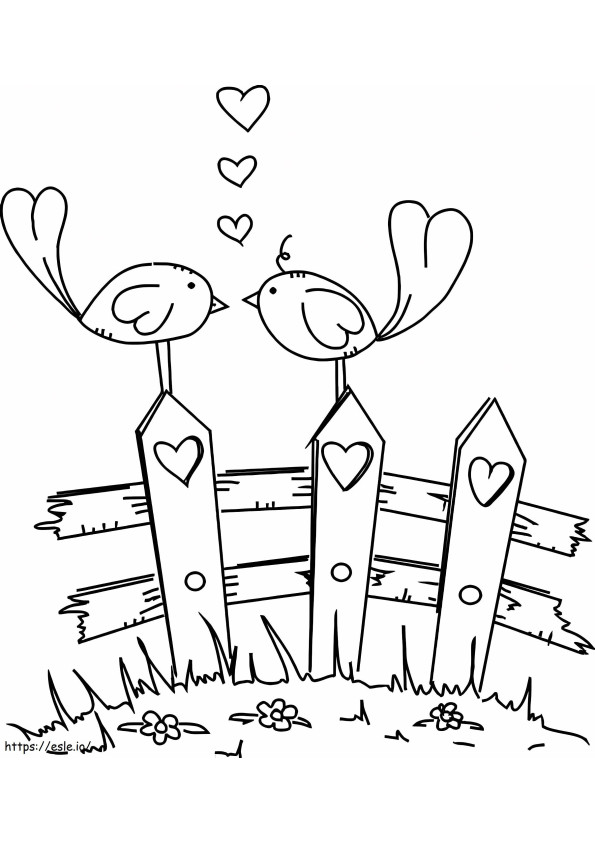 Bird Love coloring page